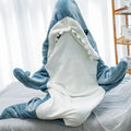 Funny Shark Hooded Blanket Sleeping Bag Pajamas