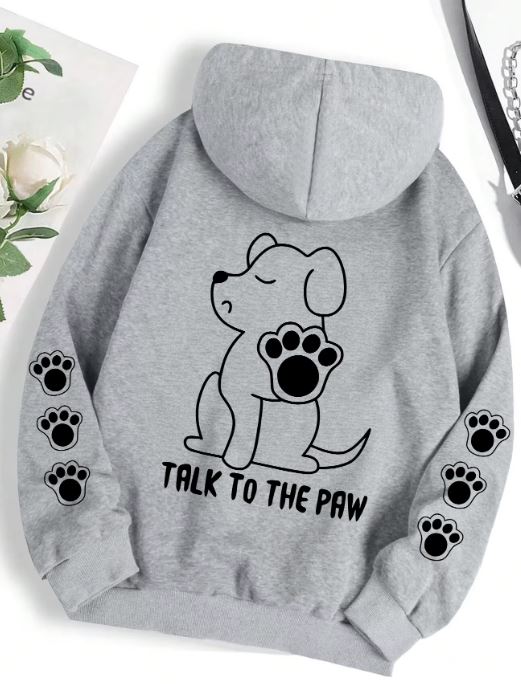 Funny Dog Paw Print Fleece Hoodie