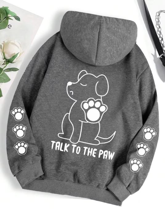 Funny Dog Paw Print Fleece Hoodie