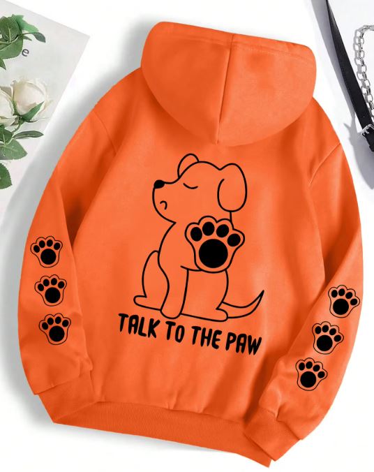 Funny Dog Paw Print Fleece Hoodie