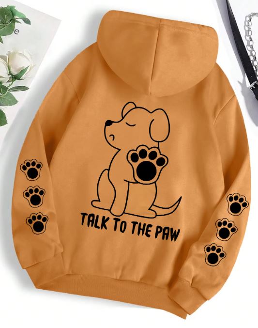 Funny Dog Paw Print Fleece Hoodie