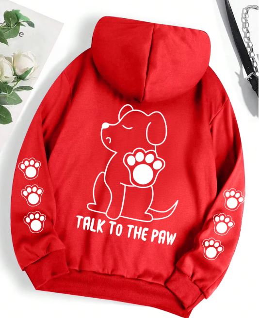 Funny Dog Paw Print Fleece Hoodie