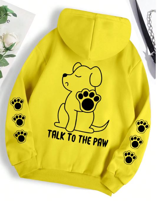 Funny Dog Paw Print Fleece Hoodie