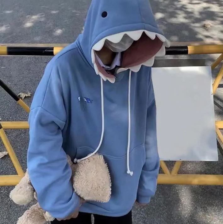 Winter New Fun Shark Hat Hoodie