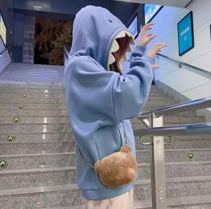 Winter New Fun Shark Hat Hoodie