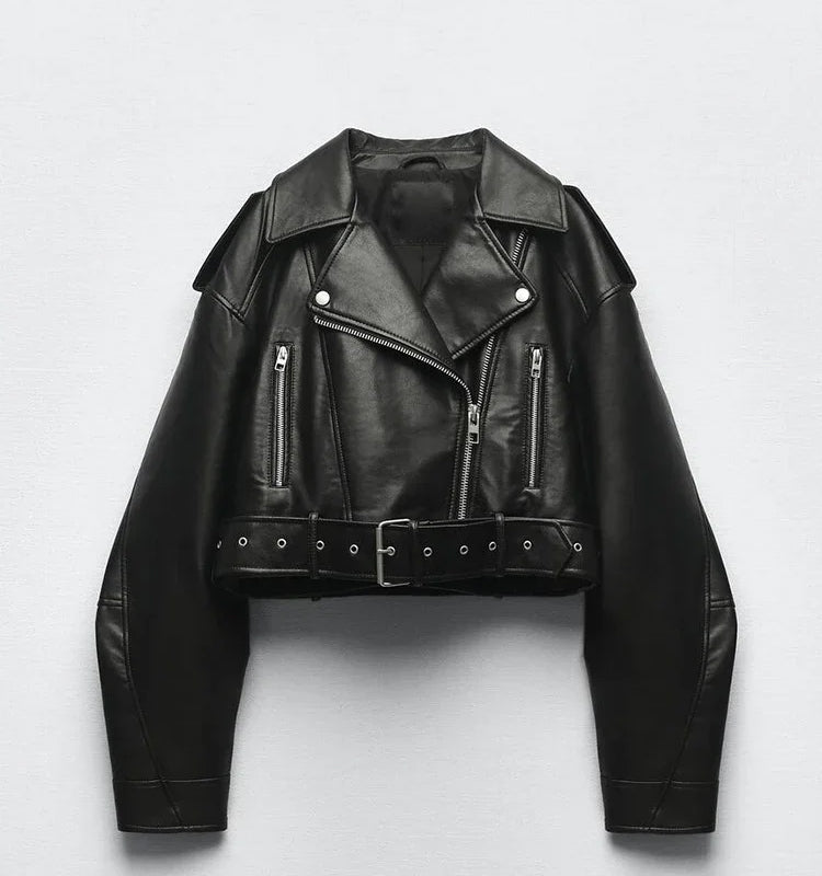 Faux Leather Short Jacket