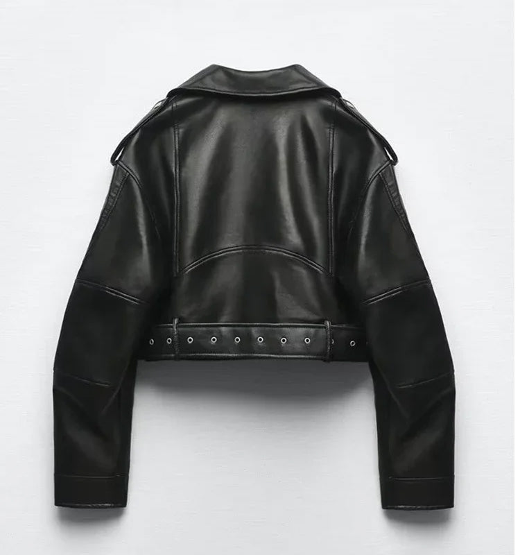Faux Leather Short Jacket